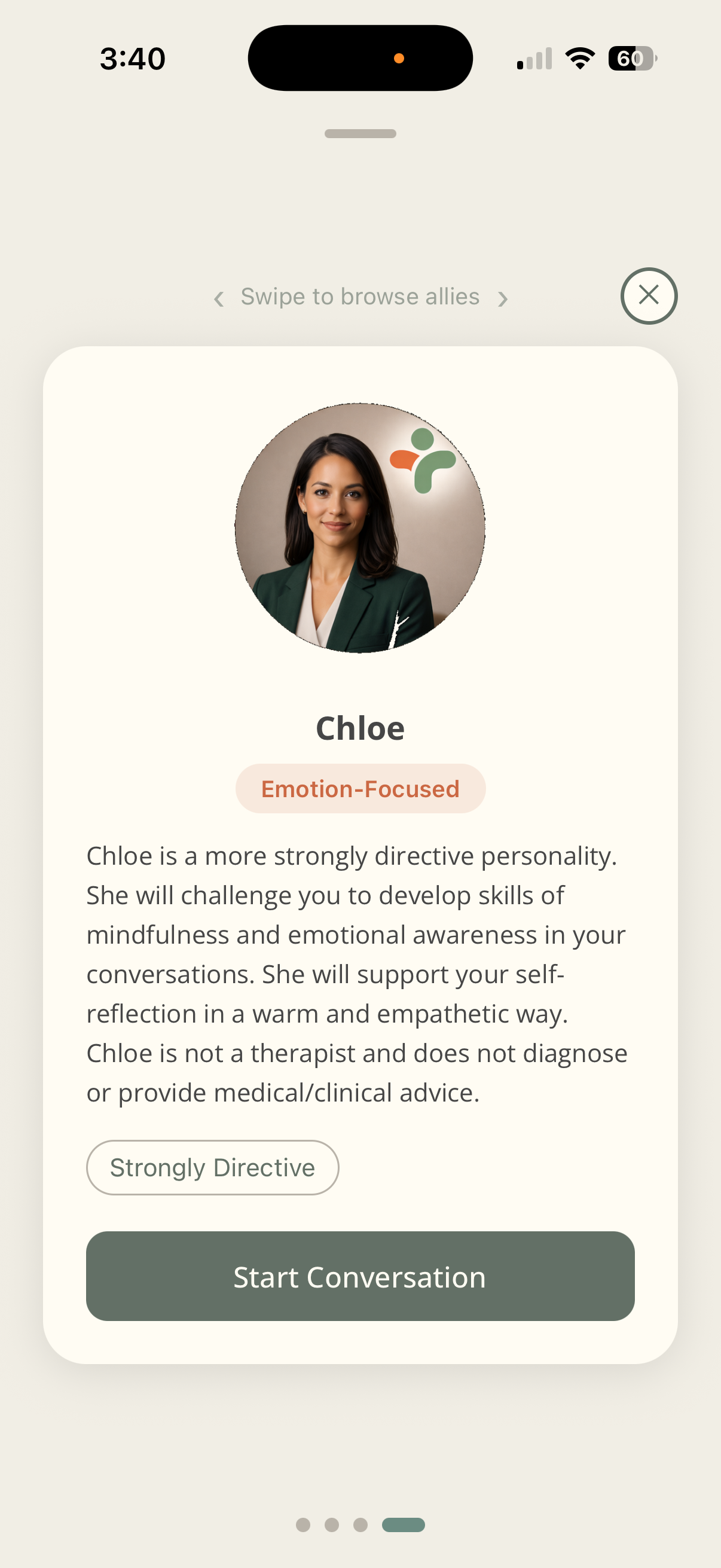 Client conversation with their Ally